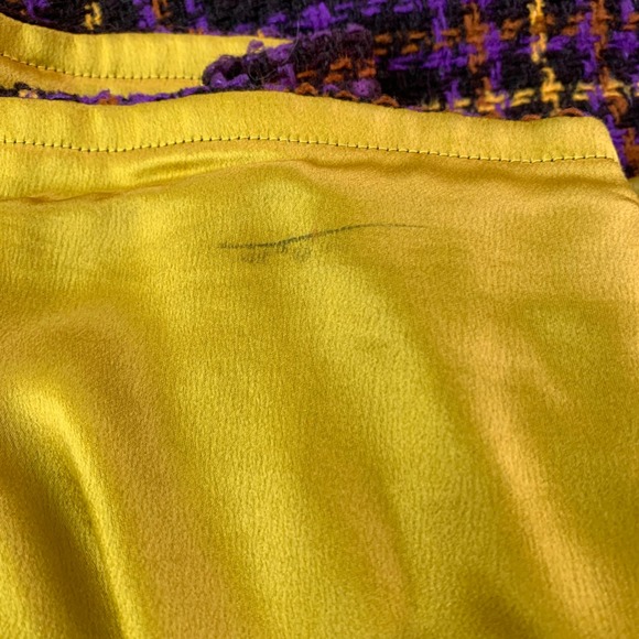 Vintage Handmade Plaid Cape Coat Purple Orange Tartan Mod Dark Academia Sz M - Picture 12 of 13